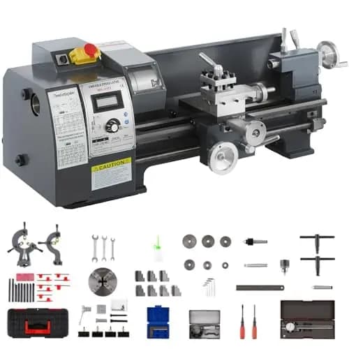 VEVOR 1100 Watt Mini Metall Drehmaschine 8X16 Zoll für Metall Bank Drehmaschine Präzision Paralleldrehmaschine
