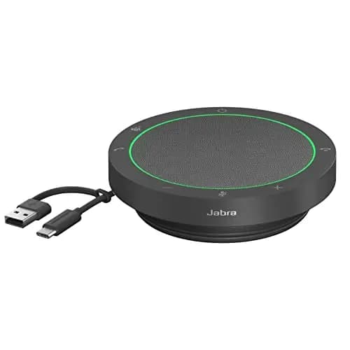Jabra Speak2 40 Tragbare Freisprechlösung, 4 Mikrofone mit Geräuschunterdrückung, 50 mm Breitband-Lautsprecher, mit USB-A und USB-C, für MS-Teams Zertifiziert, Dunkelgrau