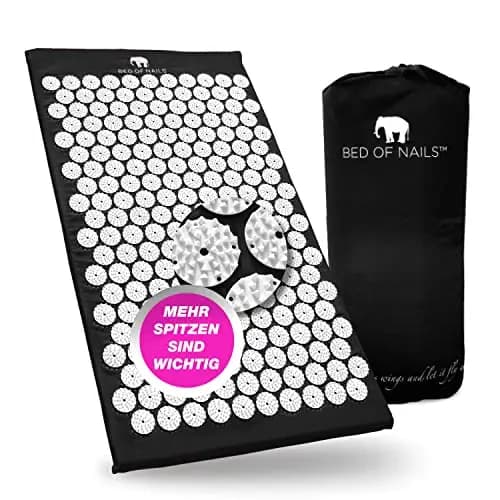 BED OF NAILS Original Akupressurmatte - Premium Akupunkturmatte mit 8.820 Nägeln - Massagematte für Wellness, erhöhte Energie, Rückenschmerzlinderung, Entspannung, 74 x 41 x 2 cm, Tragetasche,