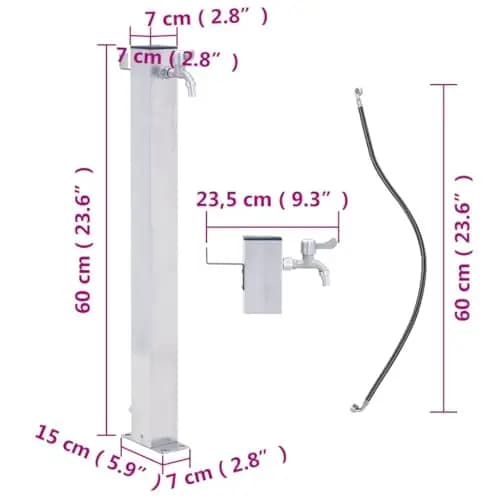 vidaXL Edelstahl Wassersäule