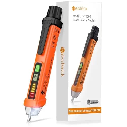 Neoteck Berührungsloser Spannungsprüfer 12-1000V Digital Kontaktloser Phasenprüfer AC Spannungstester berührungslos mit LED-Taschenlampe
