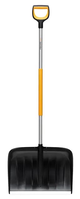 Fiskars Schneeräumer für große Schneemengen, X-series, Länge: 153,5 cm, Aluminium/Polymer, Schwarz/Orange/Grau, 1057178