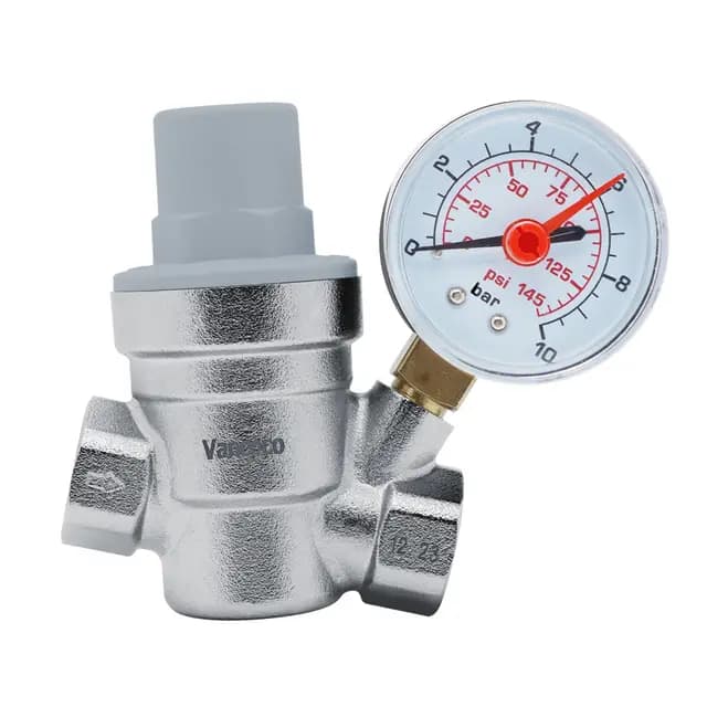 VANCOCO Wasserdruckregler mit Manometer