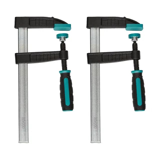 wolfcraft 2 Schraubzwingen - Für vielfältige Spannanwendungen – ideal für DIY-Projekte I Spannkraft 270 kg - Ausladung 80 mm I Spannweite 200 mm - 8646000