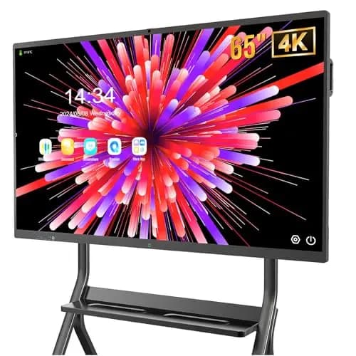 65 Zoll interaktives Whiteboard, Smartboard 4K UHD Touchscreen, Android 13, 8+128 GB, für Klassenzimmer & Büro, WiFi, Bluetooth, HDMI, Kamera, Mikrofon inkl.Wandhalterung