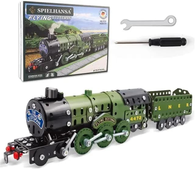 Kinder MINT-340 teiliges Modelleisenbahn Metallbaukasten des Flying Scotsman,Geburtstagsgeschenke Kinder im Alter 9 10 11 12 13 14 15