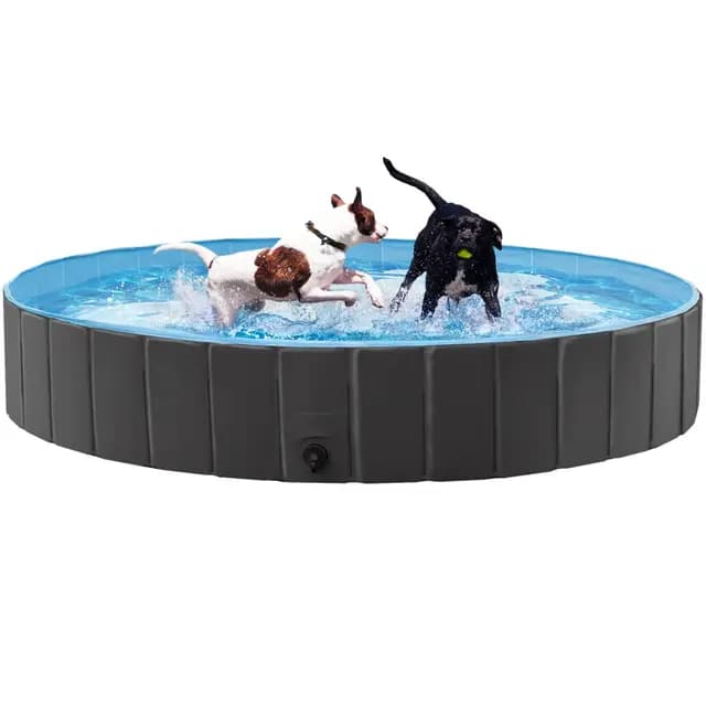 Yaheetech Hundepool für Hunde, Swimmingpool 100/120/140/160 x 30 cm, Hund Planschbecken Schwimmbecken, Faltbarer Pool Badewanne Wasserbecken, Klappbares Haustier-Duschbecken