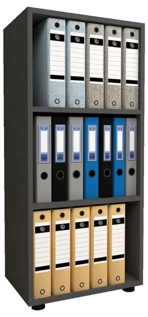 VCM Holzregal stehend | platzsparender Aktenschrank | Maße ca. H. 108 x B. 49 x T. 32 cm | Elegantes Regal | Büroregal – Ulas 3f
