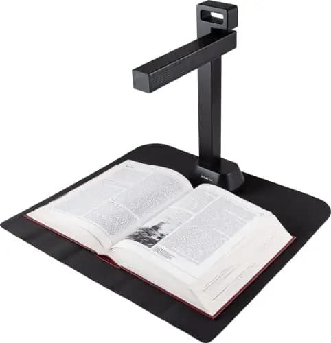 IRIScan Desk Pro 6 Buchscanner Schwarz mit 13MP Kamera und LED, scannt Bücher und A3-Dokumente mit OCR, AI-Flachlegung und Finger-Entfernung, USB, für Win & Mac, inkl. Readiris PDF