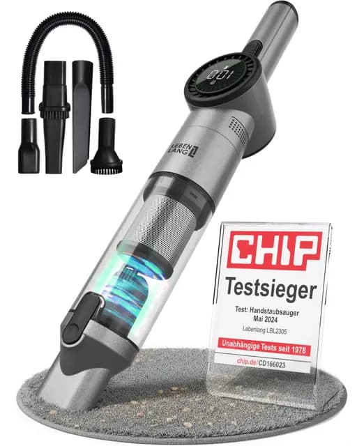 LEBENLANG Dual-Filter Akku-Handstaubsauger