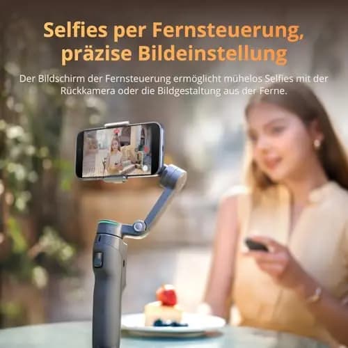Osmo Mobile 8P + Mic Mini 2 Sender, Gimbal-Stabilisator für iPhone & Android, Funkmikrofon, detailreicher Klang, DJI OsmoAudio, aktive Geräuschunterdrückung, 3-Achsen-Stabilisierung, Handy-Gimbal