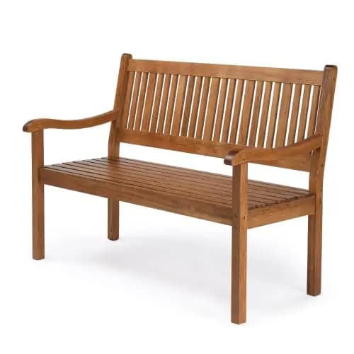 Bonnlo Gartenbank Holz 2-3 Sitzer,Wetterfest Stabil Sitzbank, Balkonbank aus Massivholz bis 360 kg, Outdoor Parkbank für Terrasse & Garten, 127 x 63 x 91 cm