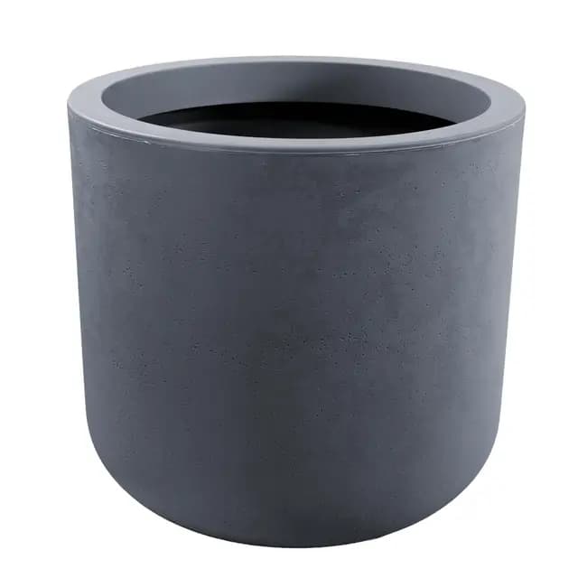mgc24 Blumenkübel rund Ø 48,5 x 46,2 cm 67 L Pflanztopf in Basaltoptik anthrazit grau wetterfest & robust für Garten, Balkon & Terrasse