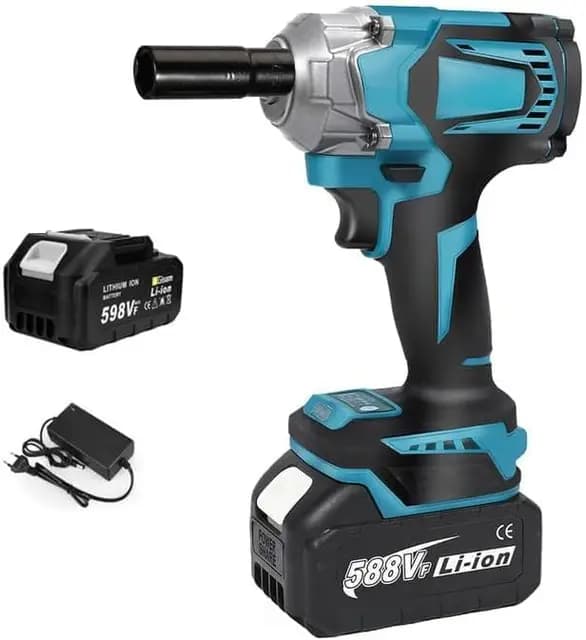 Schlagschrauber, kabellos, 1200 N.m – 1/2 Zoll, Schlagschrauber mit bürstenlosem Motor, 6700 U/min, 4 einstellbare Geschwindigkeiten, LED, Akku 21 V, für Haus/Auto/DIY (1 Batterien)