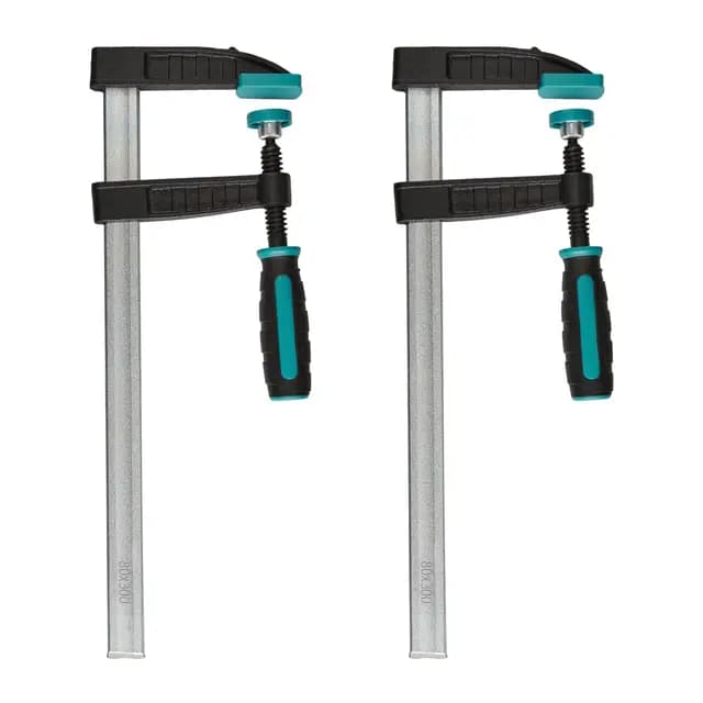wolfcraft Schraubzwingen Set 270 kg Spannkraft, 80 mm Ausladung, 300 mm Spannweite für DIY-Projekte, Reparaturen und Leimarbeiten