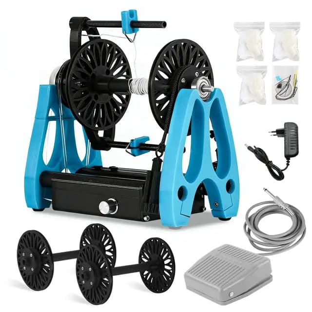 Elektrisches Spinnrad, Mini Haushalt Wolle Spinnerei Faser Spinnrad mit Pedal Drehzahlregelung stufenlose Geschwindigkeit 1800 U/min Garnwickelmaschinen Baumwoll Seidenfaser Spinnmaschine