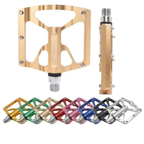 IMPALAPRO Fahrradpedale Flat aus CNC-Aluminium – MTB Pedale Ultraleicht 320 g, 97×92 mm Mittlere Plattform mit Gedichteter Cr-Mo Achse und 10 Edelstahl Pins