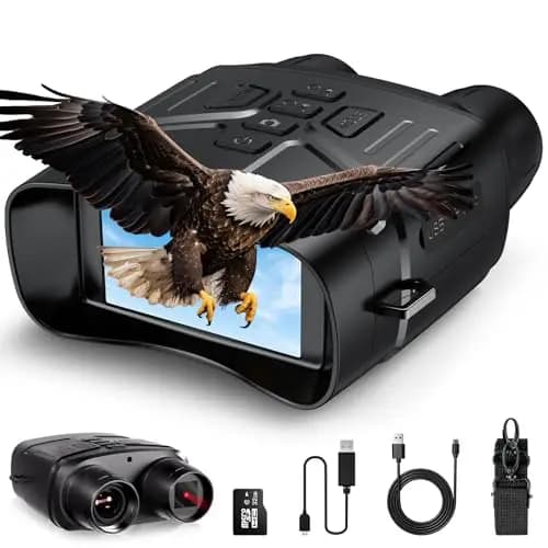 Nachtsichtgerät Relassy 4K HD Digital Infrarot Nachtsicht Fernglas 4000mAh Wiederaufladbares Nachtsichtgeräte 5X Digitalzoom Nachtsicht 7 Stufen IR für Jagd Vogelbeobachtung Camping mit 32GB