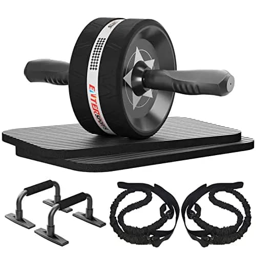 EnterSports Bauchroller 6-in-1 Set mit Kniematten und Widerstandsbändern