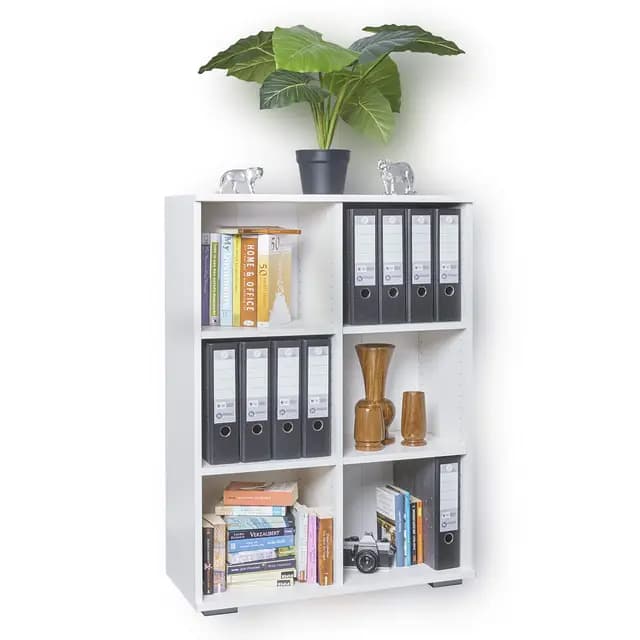 mutatio Regal Weiß Bücherregal Ordnerregal 80,2 cm x 109,5 cm x 35 cm Aktenregal Stabil Für Ordner Aufbewahrungsregal Büromöbel Holzregal Klein Raumteiler Meerzweckregal Standregal