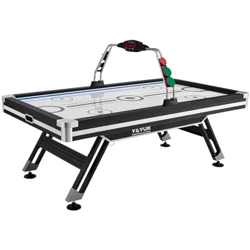 VEVOR luftbetriebener Hockeytisch, Indoor-Hockeytisch für Kinder und Erwachsene, LED-Sporthockeyspiel mit 2 Pucks, 2 Schiebern und elektronischem Punktesystem, Arcade-Gaming-Set für Spielzimmer