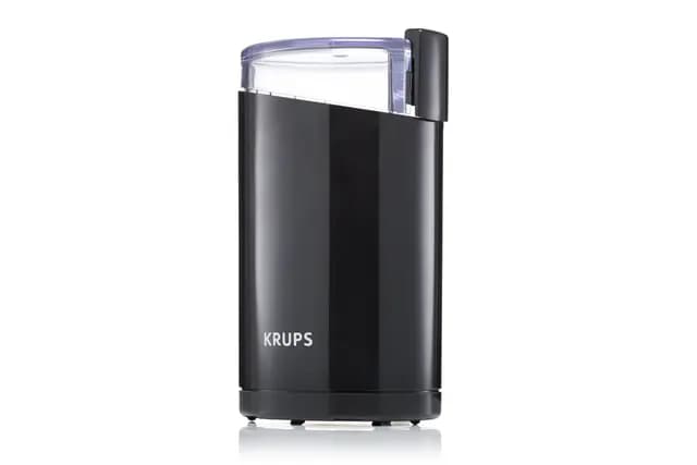 Krups F20342 Kaffeemühle und Gewürzmühle in Einem, Leistungsstarker Motor, Mahlgrad variabel, 75g Füllmenge, Schlagmesser aus Edelstahl, Sicherheitsdeckel, Anti-Rutsch-Füße, Schwarz