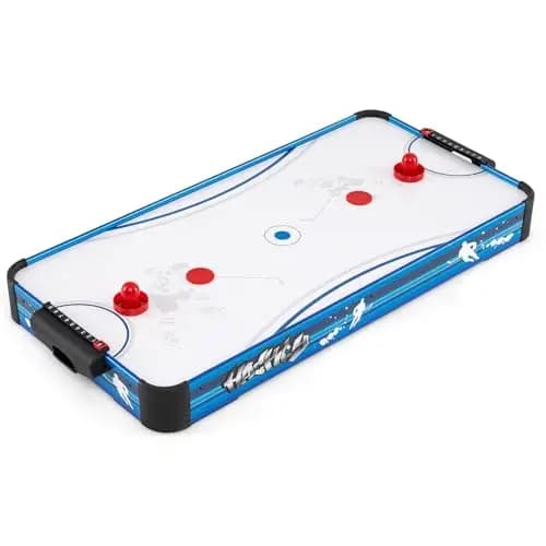 GOPLUS Airhockey Tisch, Air Hockey Spieltisch mit leistungsstarkem 12V Lüfter, 2 Pucks, 2 Schläger, 2 Zählwerke, Lufthockeytisch für Erwachsene und Kinder, Spielzimmer, Wohnzimmer, Büro