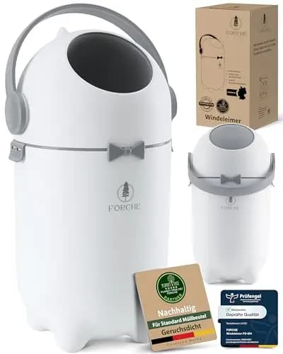 Forche® Windeleimer Baby Mülleimer Geruchsdicht Windelmülleimer ohne teure Nachfüllkassetten, perfekt für einen ganzen Tag,