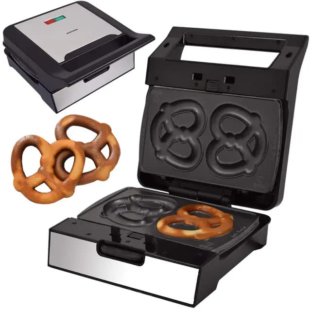 Syntrox Germany Soft Brezel Maker Brezelbäcker MM-1400W mit herausnehmbaren Backplatten