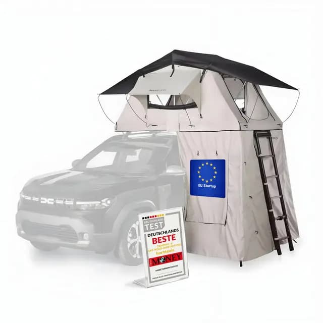 Dachzelt Track | 130 cm | für jedes Auto | 2 Personen | mit Leiter und Matratze | SUV, Jeep, PKW & Truck | günstig, Leistung | horntools