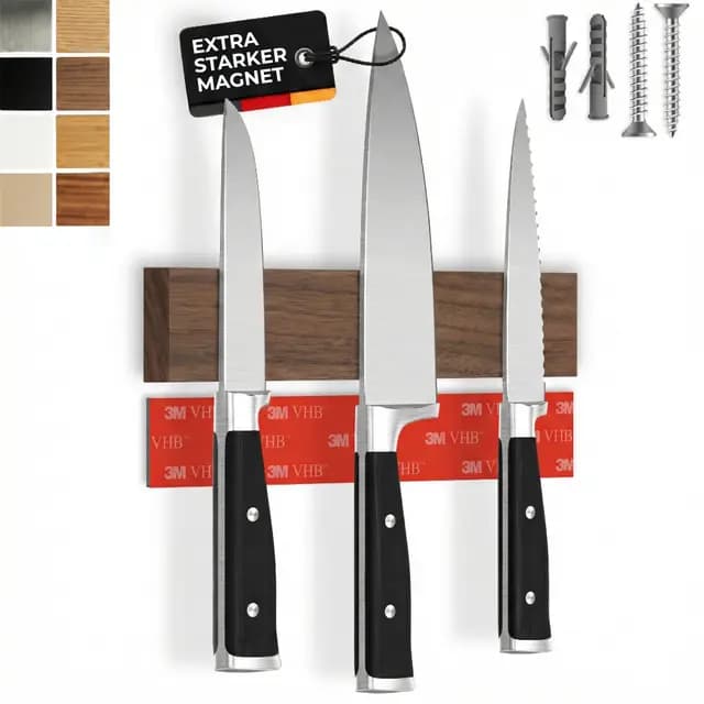 Cucino Messer Magnetleiste Walnuss