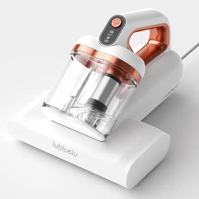 Lubluelu Milbensauger 3in1 für Matratzen, 20KPa Starke Saugleistung, Matratzenreiniger gegen Milben, Staub und Allergene, Handstaubsauger für Bett, Sofa, Polster und Textilien (Weiß-Gold)