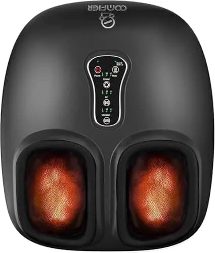 COMFIER Fußmassagegerät mit Wärme Vibration und Luftkompression, Shiatsu Fussmassagegerät Elektrisch Fussmassage für Plantarfasziitis und Schmerzlinderung, bis Schuhgröße 47,Geschenke