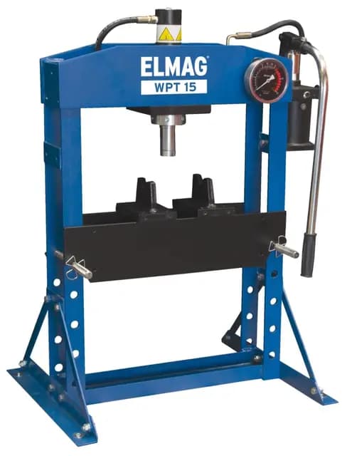 ELMAG Werkstattpresse WPT 15 | 15 t | hydraulisch | Tischmodell | mit Handpumpe | Kolbenhub 700 mm | CE-konform