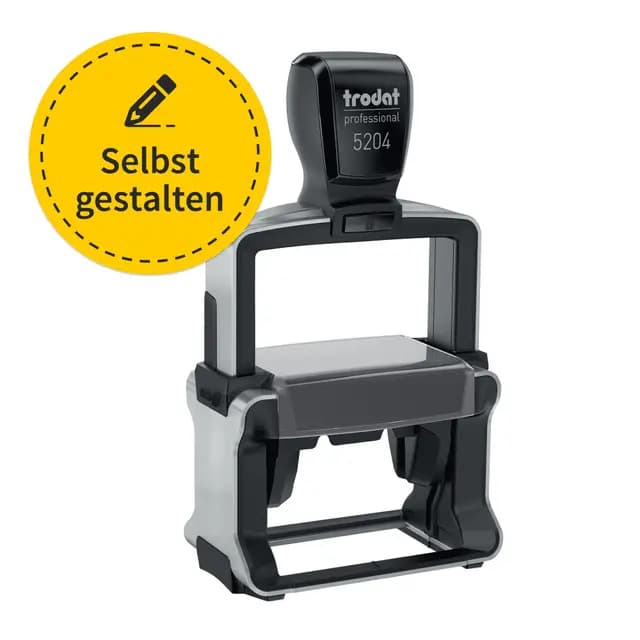 Trodat Professional 5204 Stempel - 56 x 26 mm - bis zu 5 Zeilen - Wunschtext + Logo personalisieren - selbstfärbend - Firmenstempel - Adressstempel - online gestalten (56 x 26 mm | Professional 5204)