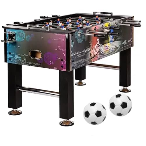 GAMES PLANET Kickertisch Leeds in 6 Farben, Tischfußball, Tischkicker, inkl. 4 Bälle + 2 Getränkehalter, ca. 60kg
