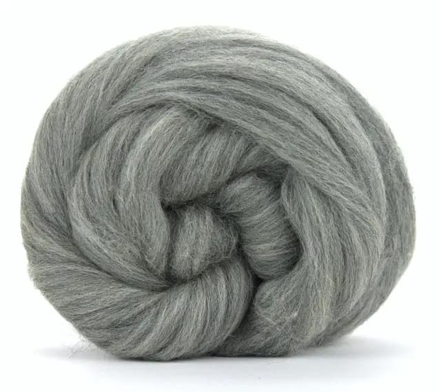 Kammzug Merinowolle grau ungefärbt, 100g Filzwolle Merino Spinnfasern, Spinnfutter, Spinnwolle, Wolle zum nassfilzen, trockenfilzen, nadelfilzen, spinnen mit Spinnrad (grau)