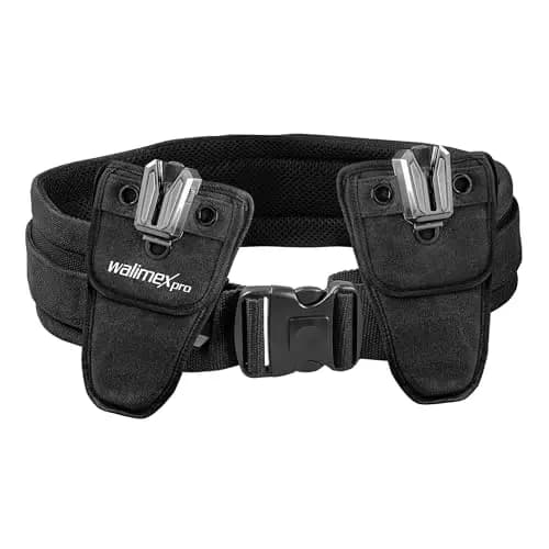 Walimex pro Kamera Hüftgurt mit V-Dock Argus – Tragegurt mit Holster für Fotoshooting und Outdoor Fotografie – V Clip Kameraholster mit Bauchgurt
