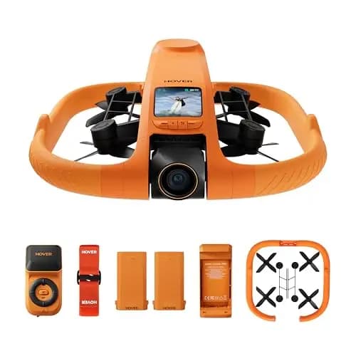 HOVERAir AQUA Flugkamera, IP67 wasserdichte Follow-Me-Drohne mit Kamera für Wassersport, 34mph, 10+ Flugmodi, 4K 100fps Zeitlupe, HDR-Video, SmoothCapture 3.0 (Extra-Flugzeit-Paket)