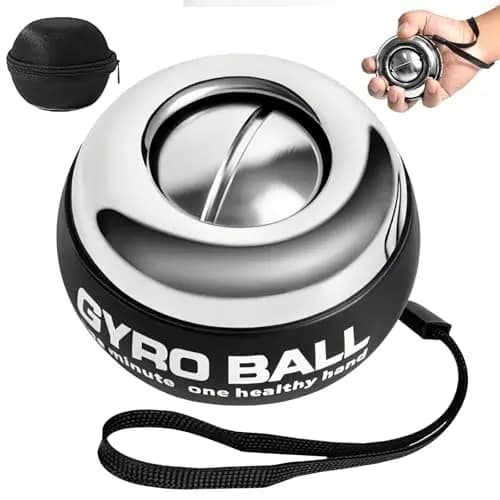 Vollmetal Gyroball, Handgelenktrainer-Ball, Auto-Start, 5-stufiger Widerstands, Gyroskopischer Unterarm-Trainer, zur Stärkung von Armen, Fingern, Handgelenk