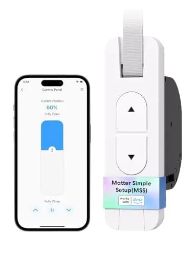 Meross Matter Rolladen Gurtwickler Elektrisch Unterputz (max. 45 kg, 6 m²), Smart Home Rolladenantrieb mit Zeitautomatik und Sprachsteuerung, kompatibel mit Apple HomeKit, Alexa, Google Home