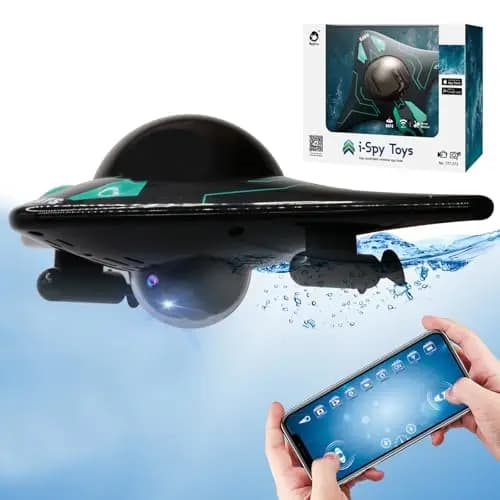 OBEST Fernsteuerboot,Wasserspielzeug mit High Definition Kamera,LED Lichter,APP Betrieb,Einstellbarer Kamerawinkel,Hochgeschwindigkeits Wasser Raumschiff