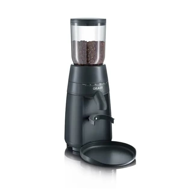 GRAEF CM702 - Elektrische Kaffeemühle, Bohnenbehälter 250 g, Herausnehmbares Edelstahl-Kegelmahlwerk, 24 Mahlgrade, Kaffeemühle Siebträger, Bis 12 Tassen Filterkaffee, Aromaschonendes Mahlen, Schwarz