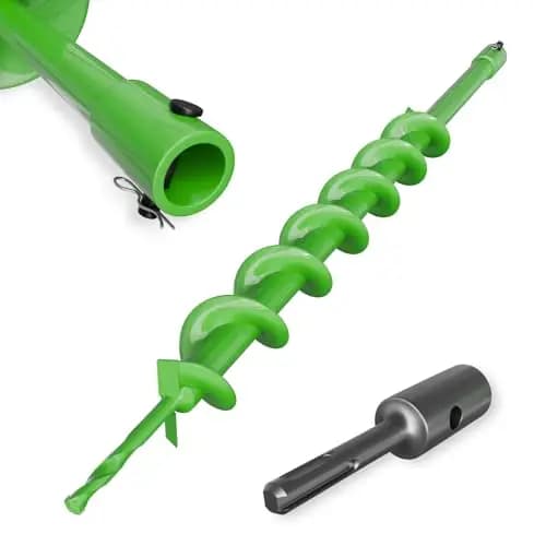 ZENIX Gartenbohrer Erdbohrer für Bohrer 60mm×800mm mit Sicherungsbolzen & Adapter,Mit normaler Bohrmaschine nutzbar, Erdbohrer für Pfahlbohrer Brunnenbohrer Aushubarbeiten, Zaunbau und Garten.