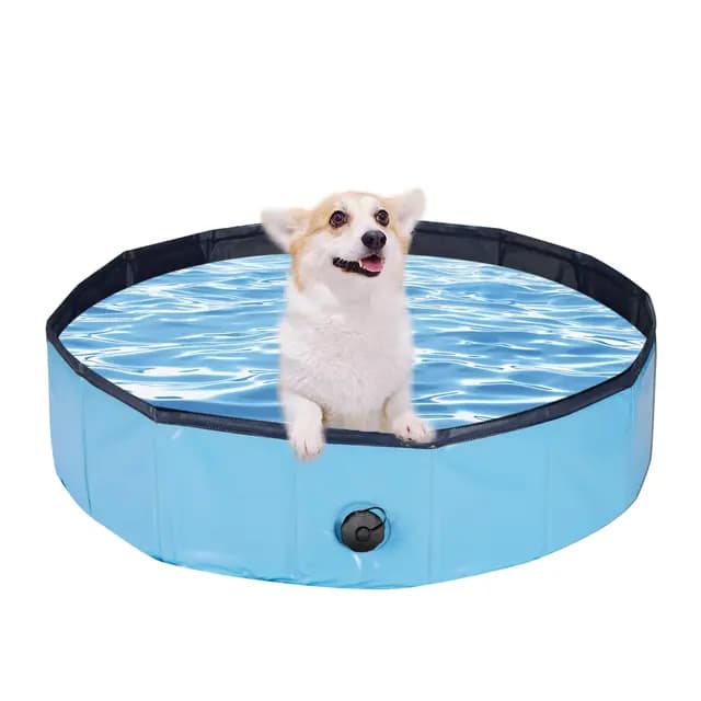 Hundepool, 80x20CM Faltbarer Swimmingpool für Katzen und Hunde, rutschfeste und Verschleißfeste PVC Schwimmbad Hundebadewanne Geeignet für Große, Mittlere und Kleine Hunde