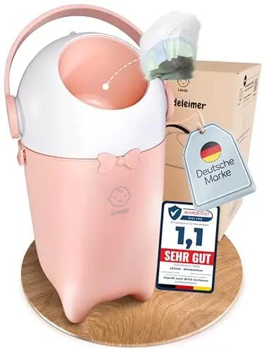 Levias® Windeleimer Baby Mülleimer Geruchsdicht | Windelmülleimer Geruchsdichter Wickeleimer ohne teure Nachfüllkassetten 10L Volumen