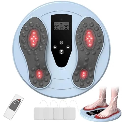 Medic Durchblutungs-Stimulator Beine & Füße mit Rotlichttherapie(660+850NM), EMS Fußmassagegerät mit Doppelter Physiotherapie, Bekämpft Bein-Schmerzen und Schwellungen, Verbessert Durchblutung