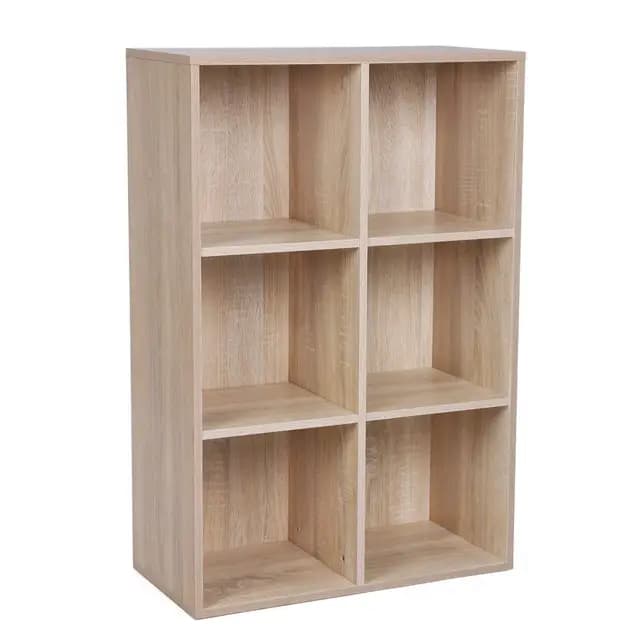VASAGLE Bücherschrank, Bücherregal, mit 6 Fächern, Büroregal, Würfelregal, Standregal, für Wohnzimmer, Schlafzimmer, Büro, Kinderzimmer, eichenfarben LBC203H