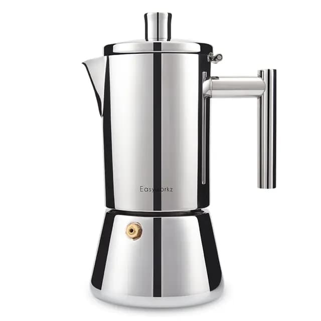 Easyworkz Diego Espressokocher für Herd, Edelstahl, italienische Kaffeemaschine, Mokkakanne für 4 Tassen, 200 ml Espressokanne für Induktion