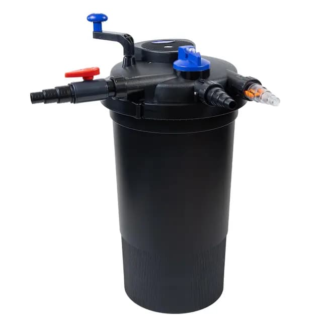 Druckteichfilter CPF-15000 | für Teiche bis 30.000 Liter | Bio Teichfilter mit 18W UVC Klärer & Rückspülfunktion | 10.000L/h Fördermenge | einfache Reinigung ohne Öffnen